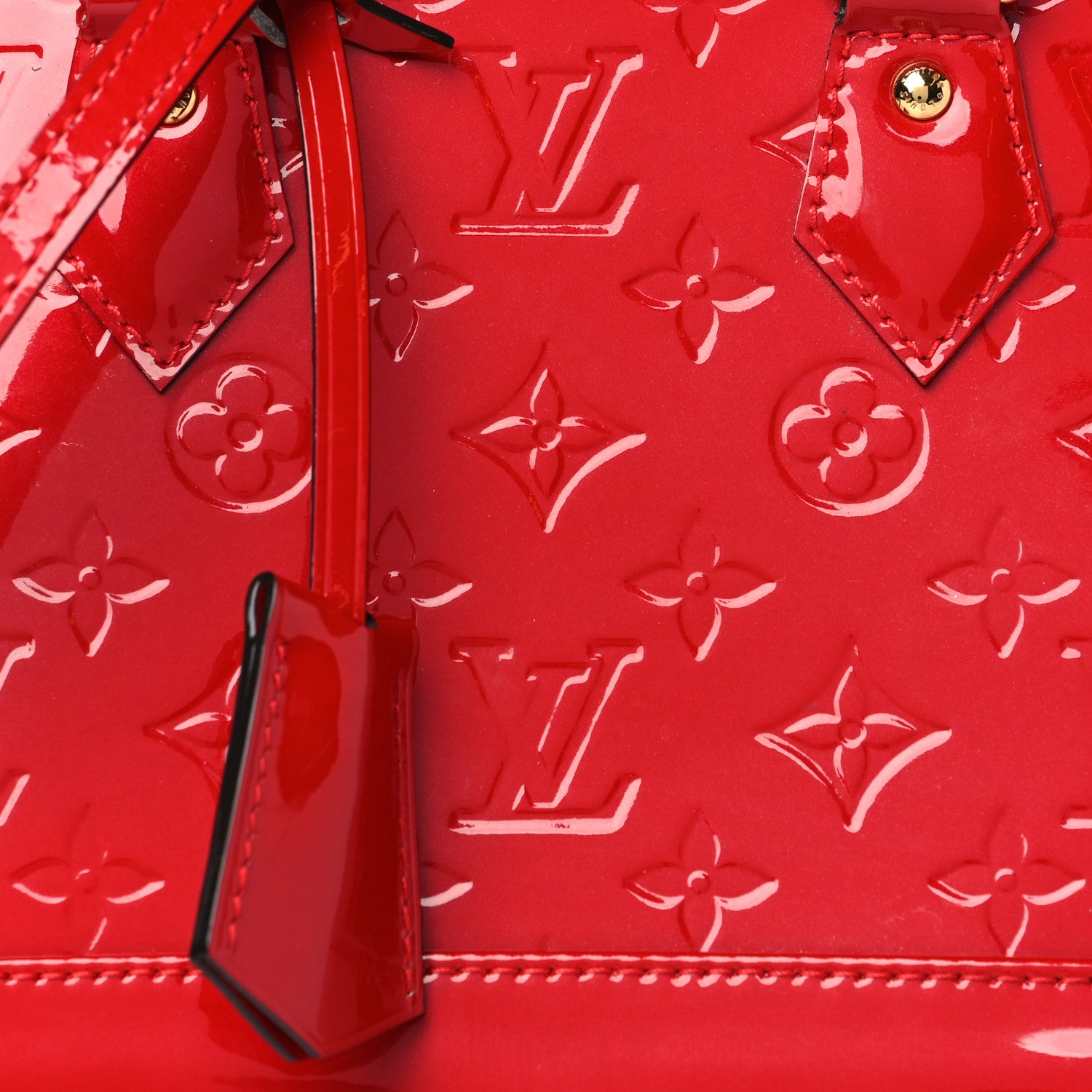 Louis Vuitton Vernis Alma BB Cherry 8 of 10