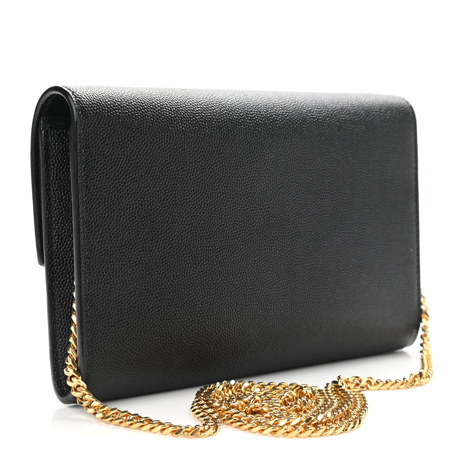 Saint Laurent Grain De Poudre Uptown Chain Wallet Black 3 of 10