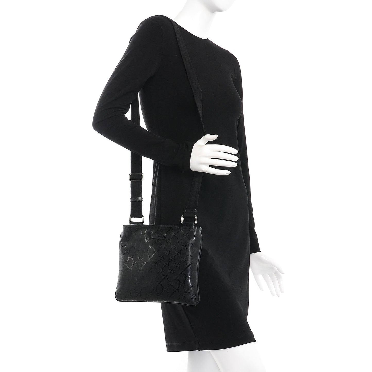 Imprime Monogram Small Flat Messenger Bag Black