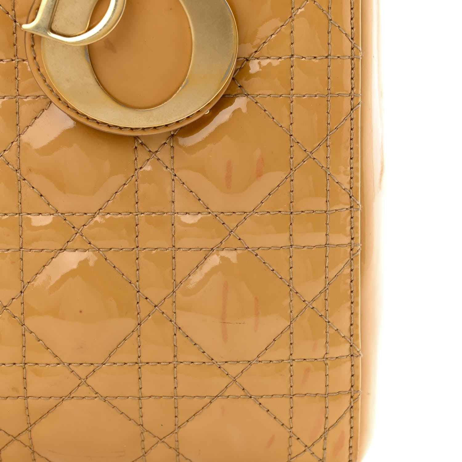 Christian Dior Patent Cannage Medium Lady Dior Beige 13 of 19