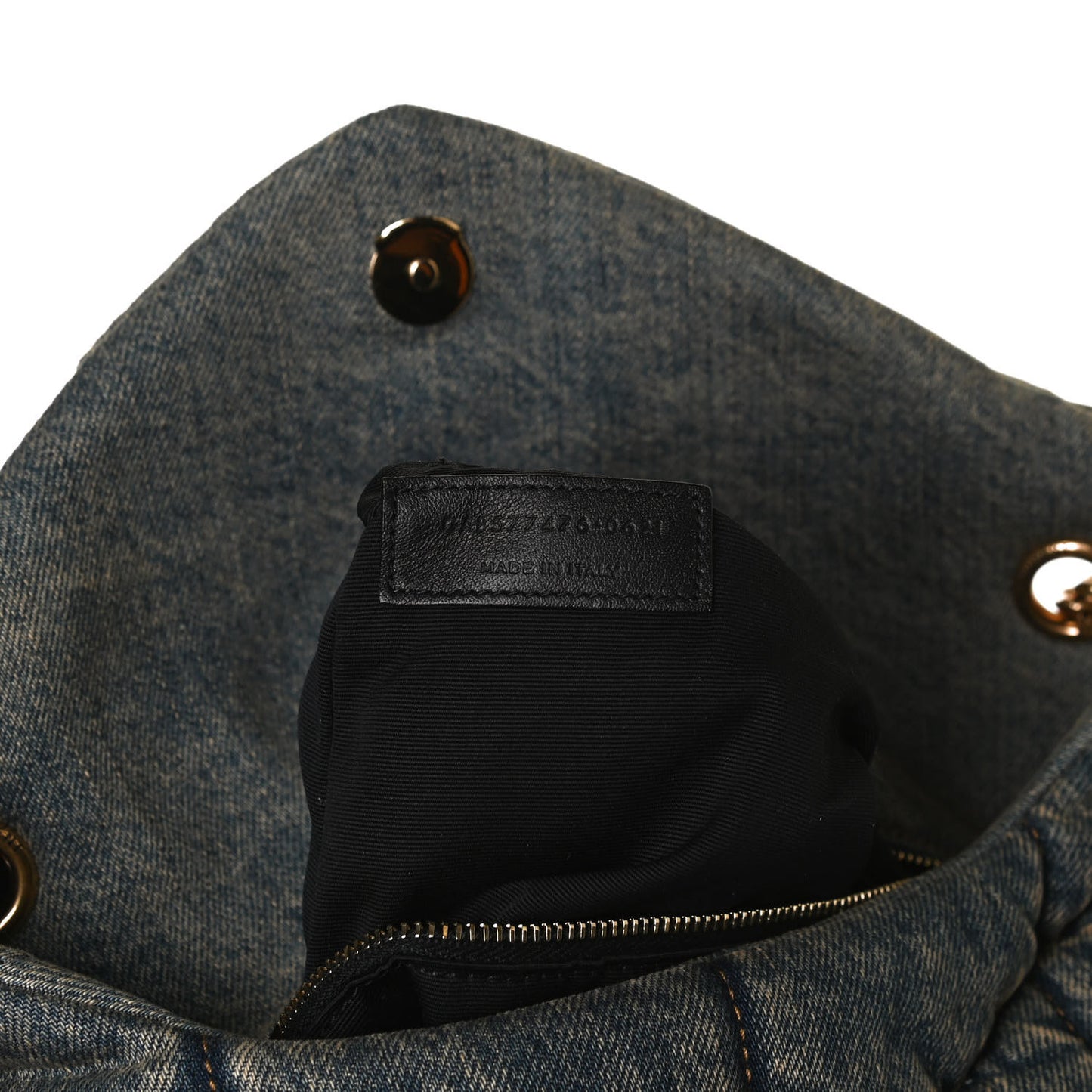 Denim Quilted Small Loulou Puffer Monogram Chain Satchel Rodeo Blue