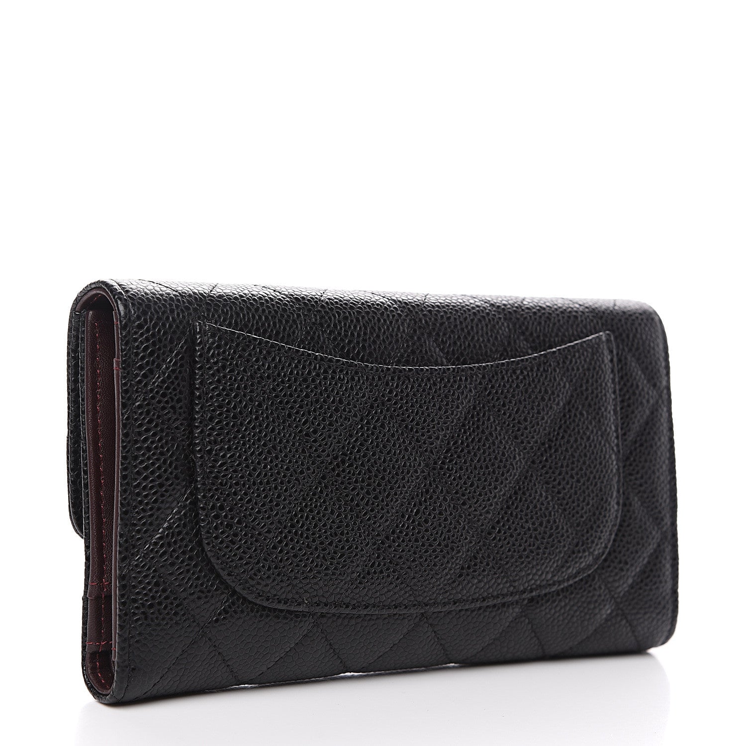 Chanel Caviar Quilted Long Flap Wallet Black 2 of 9