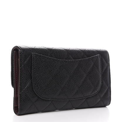 Chanel Caviar Quilted Long Flap Wallet Black 2 of 9
