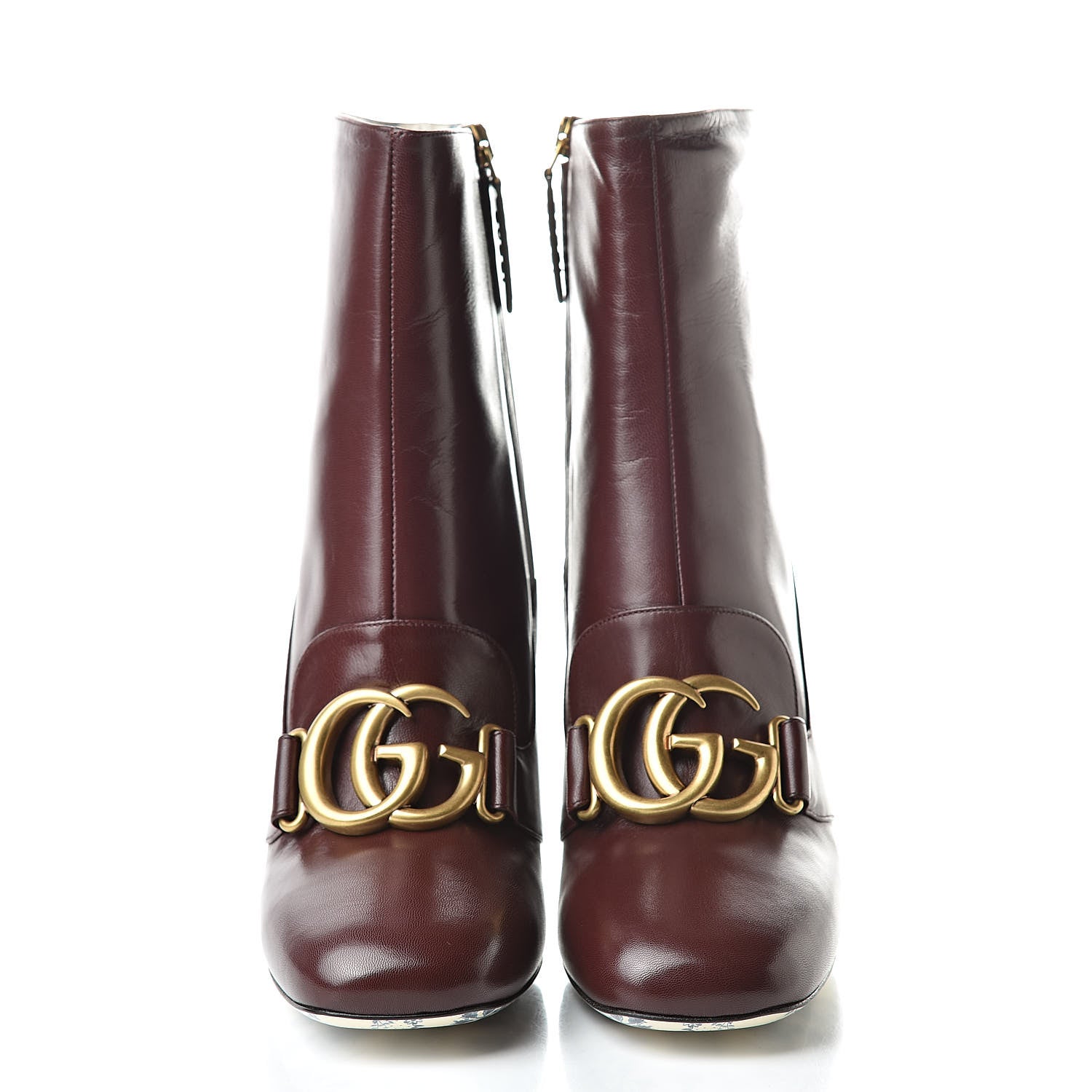 Gucci Malaga Kid GG Victoire 95mm Ankle Boots 37.5 Vintage Bordeaux 2 of 8