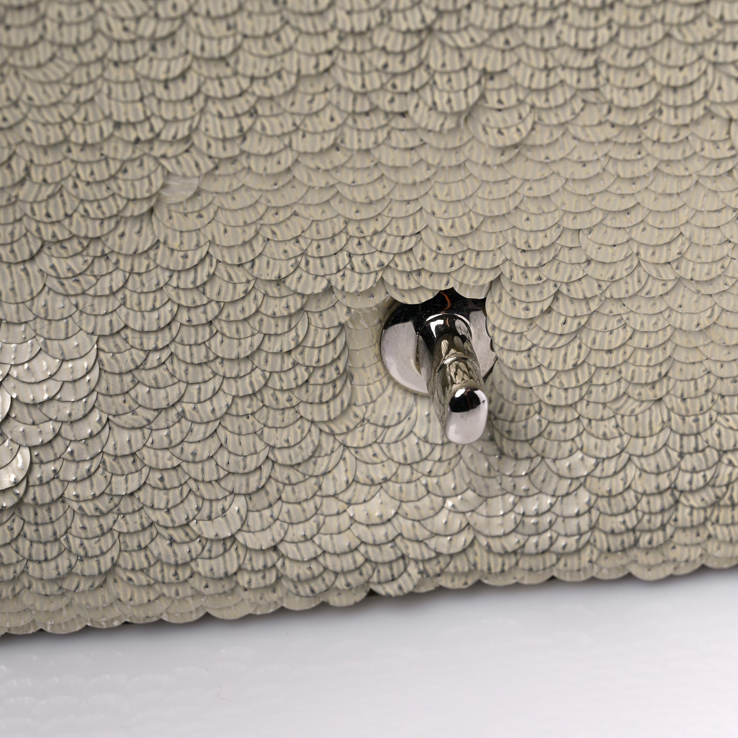 Sequin Paillette Small Flap Beige