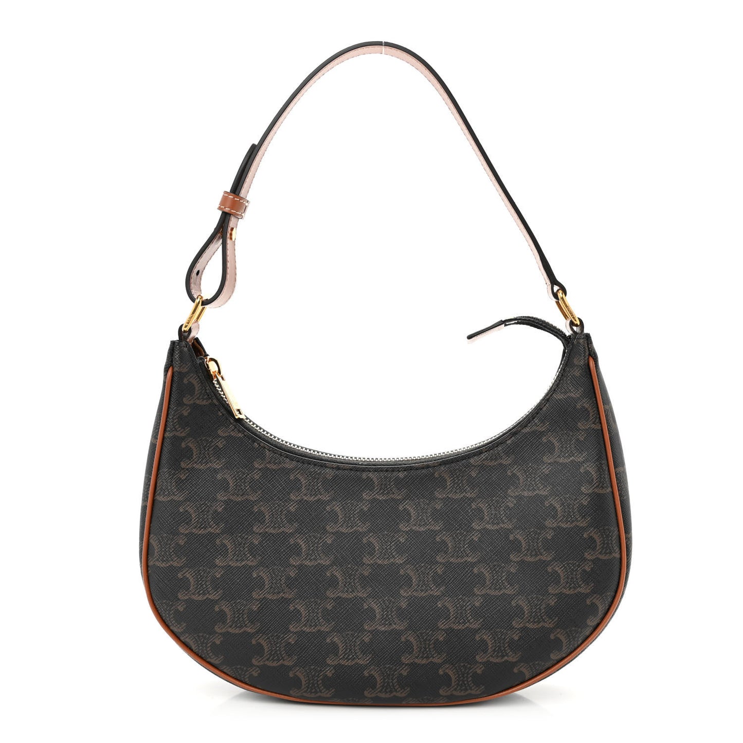 Triomphe Canvas Calfskin Ava Shoulder Bag Tan