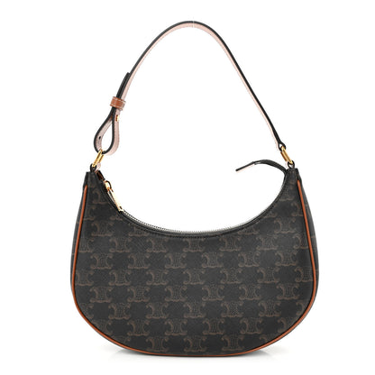 Celine Triomphe Canvas Calfskin Ava Shoulder Bag Tan 1 of 10
