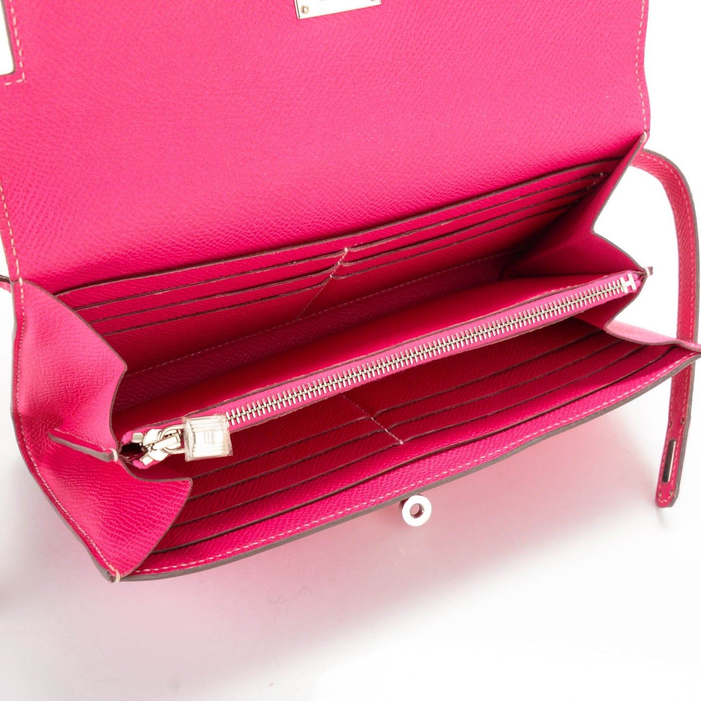 Epsom Kelly Longue Wallet Rose Tyrien
