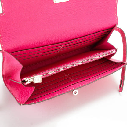 Hermes Epsom Kelly Longue Wallet Rose Tyrien 9 of 11