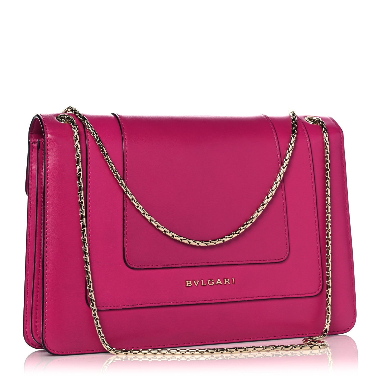 Bulgari Calfskin Serpenti Forever Shoulder Bag Pink 3 of 17