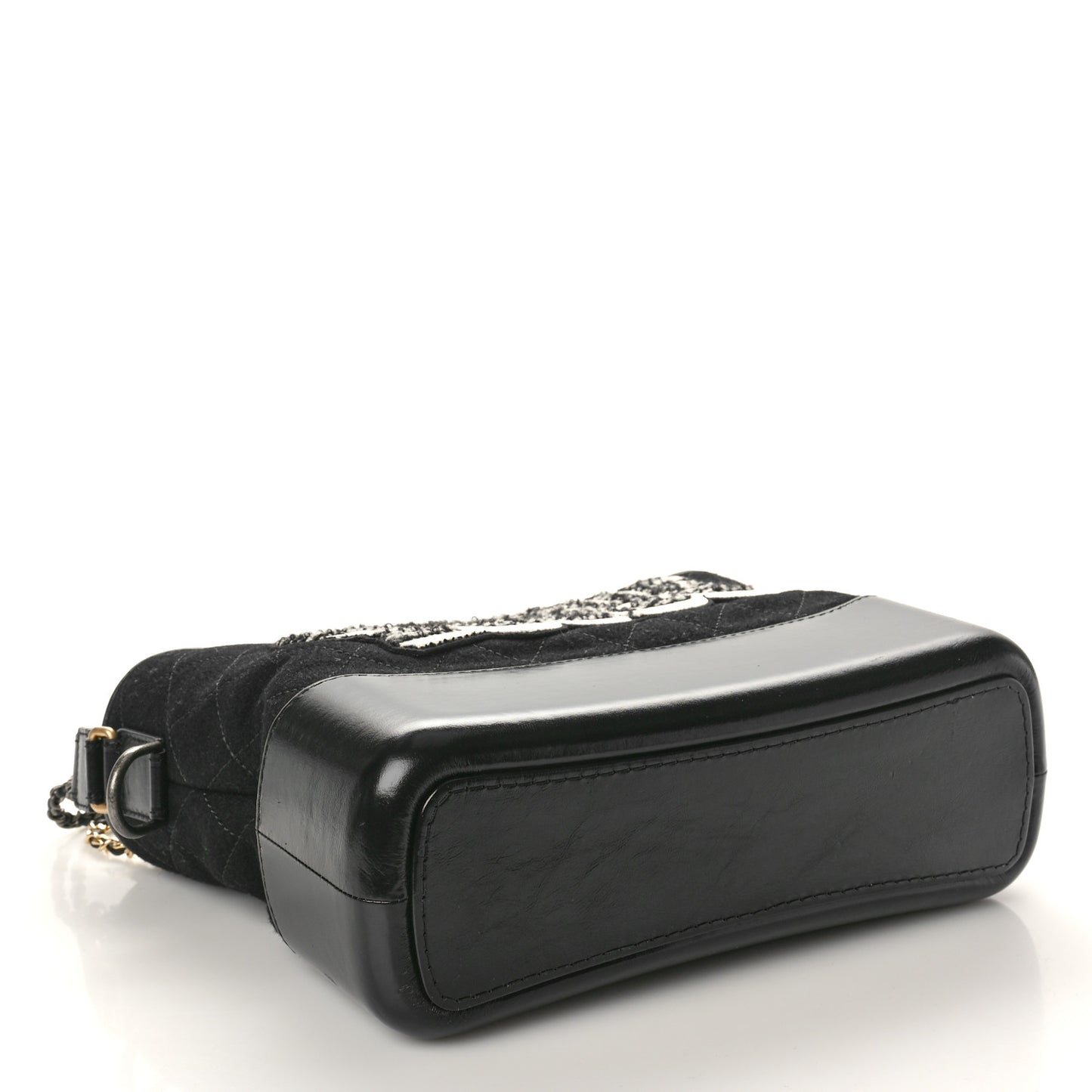 Wool Calfskin Quilted Medium Gabrielle Hobo Black