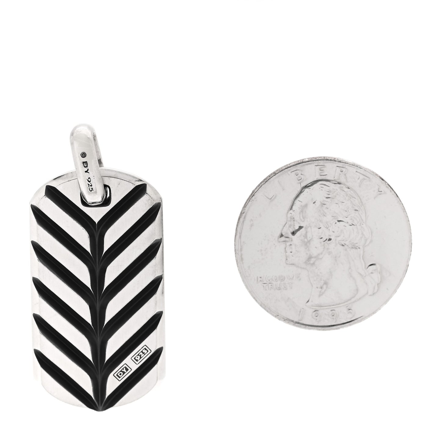 Sterling Silver 35mm Chevron Tag Pendant