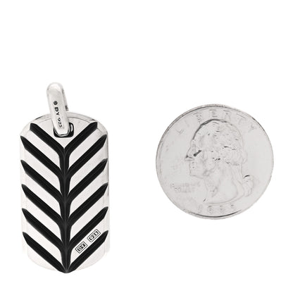 David Yurman Sterling Silver 35mm Chevron Tag Pendant 2 of 4