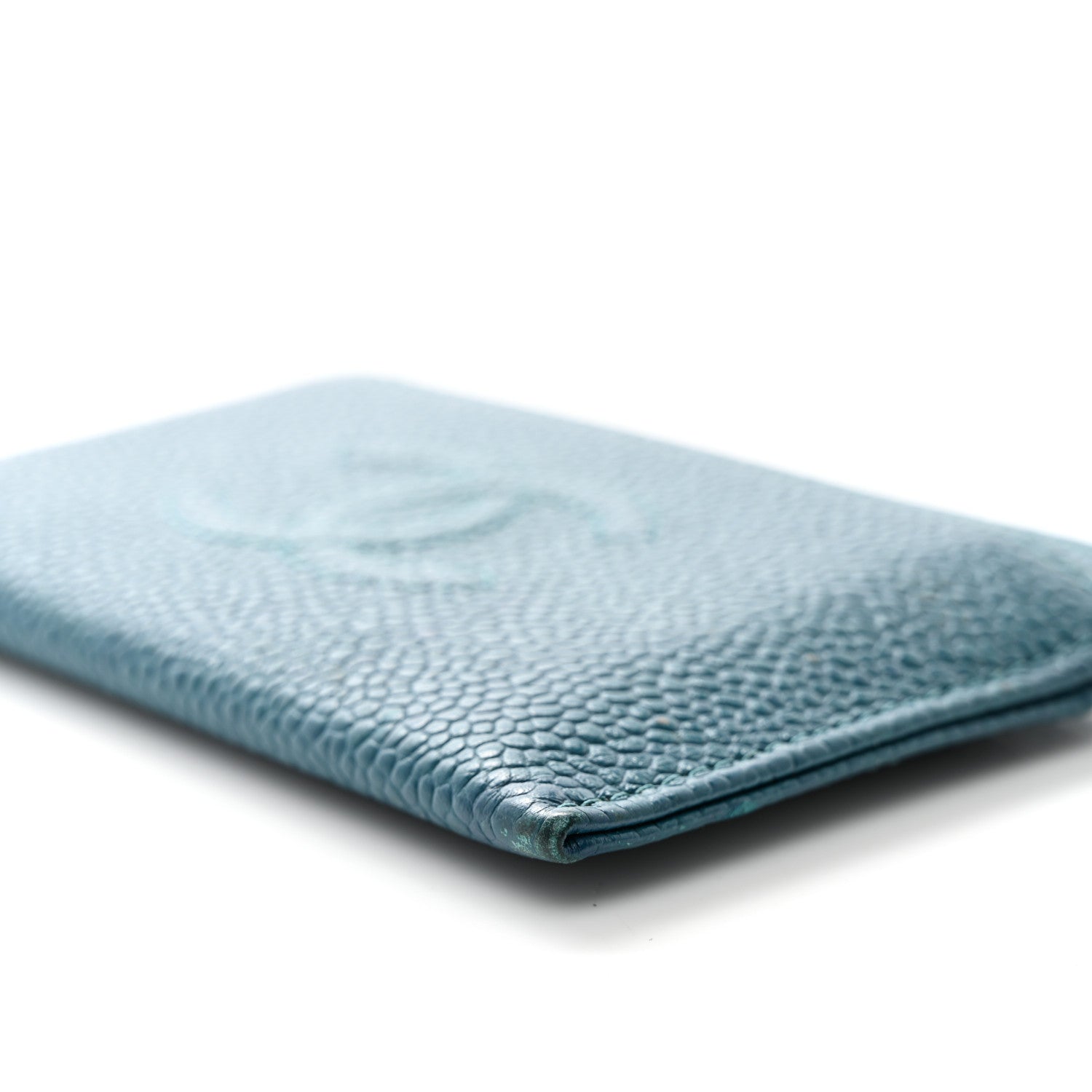 Chanel Caviar Timeless CC Card Holder Wallet Blue 9 of 10