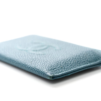 Chanel Caviar Timeless CC Card Holder Wallet Blue 9 of 10