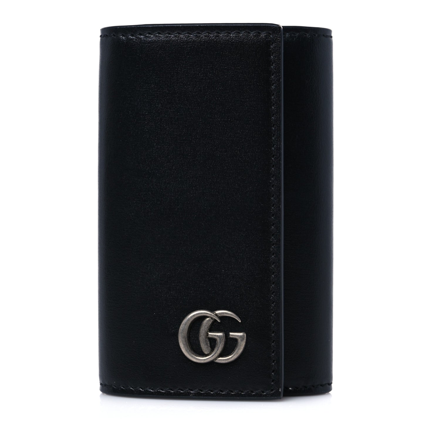 Calfskin GG Marmont 6 Key Holder Black