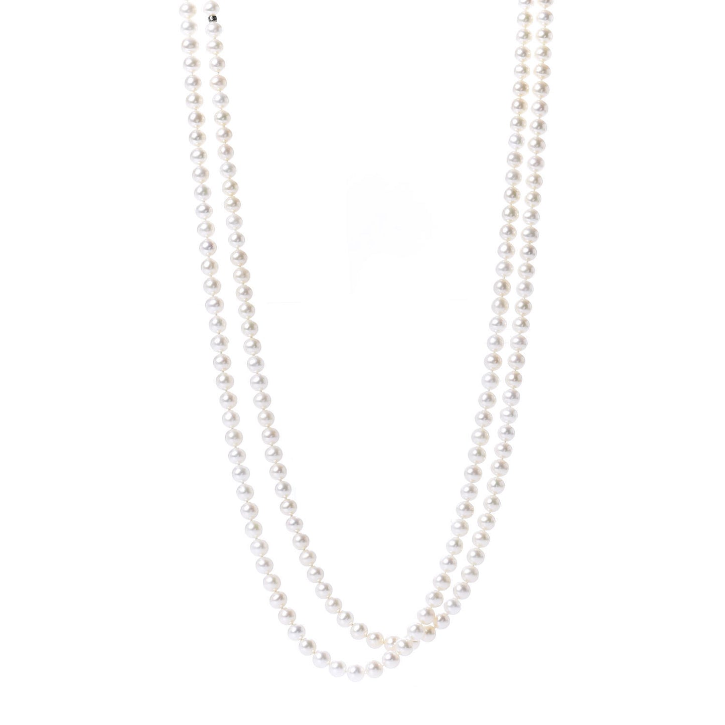 Sterling Silver Pearl 6-7mm Ziegfeld Strand Necklace 80"