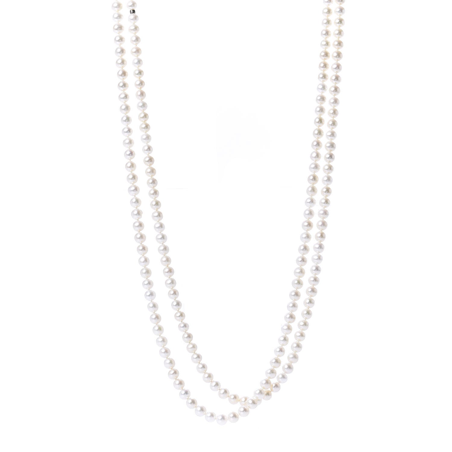 Tiffany Sterling Silver Pearl 6-7mm Ziegfeld Strand Necklace 80" 1 of 5