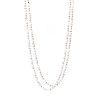 Tiffany Sterling Silver Pearl 6-7mm Ziegfeld Strand Necklace 80" 1 of 5