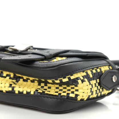 Proenza Schouler Lambskin Woven Plaid Micro PS1 Satchel Black Butter Toast 10 of 10