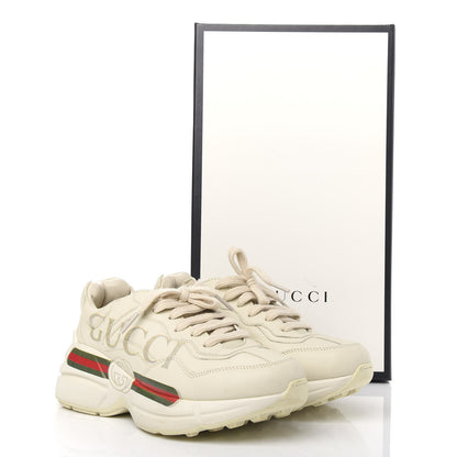 Gucci Calfskin Logo Womens Rhyton Sneakers 36.5 Ivory 11 of 11