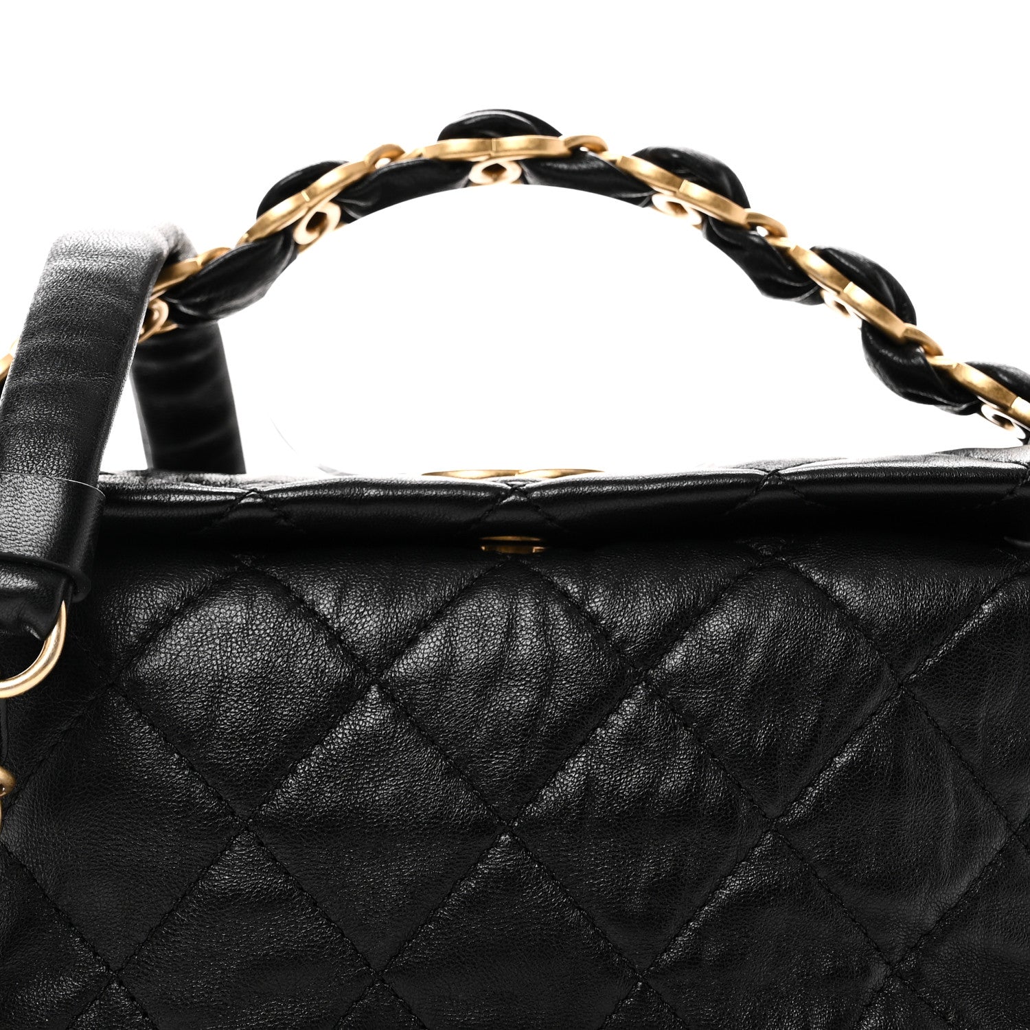 Chanel Crumpled Lambskin Quilted Small CC Links Shoulder Bag Black 8 of 11