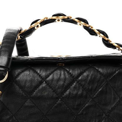 Chanel Crumpled Lambskin Quilted Small CC Links Shoulder Bag Black 8 of 11