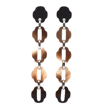 Hermes Buffalo Horn Palladium Mousqueton Earrings 1 of 7