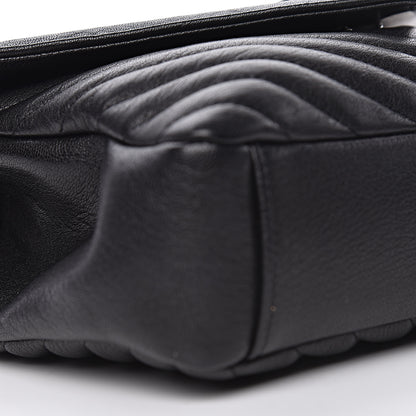 Saint Laurent Sheepskin Matelasse Chevron Monogram Medium College Bag Black 10 of 13