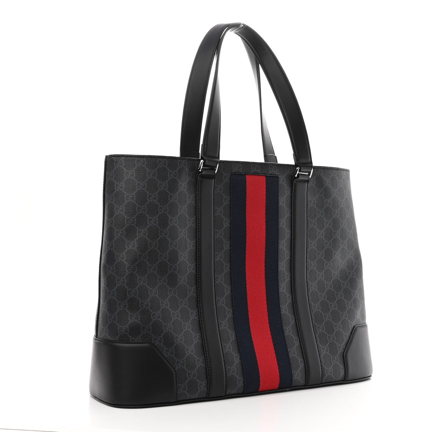 GG Supreme Monogram Web Tote Black Grey