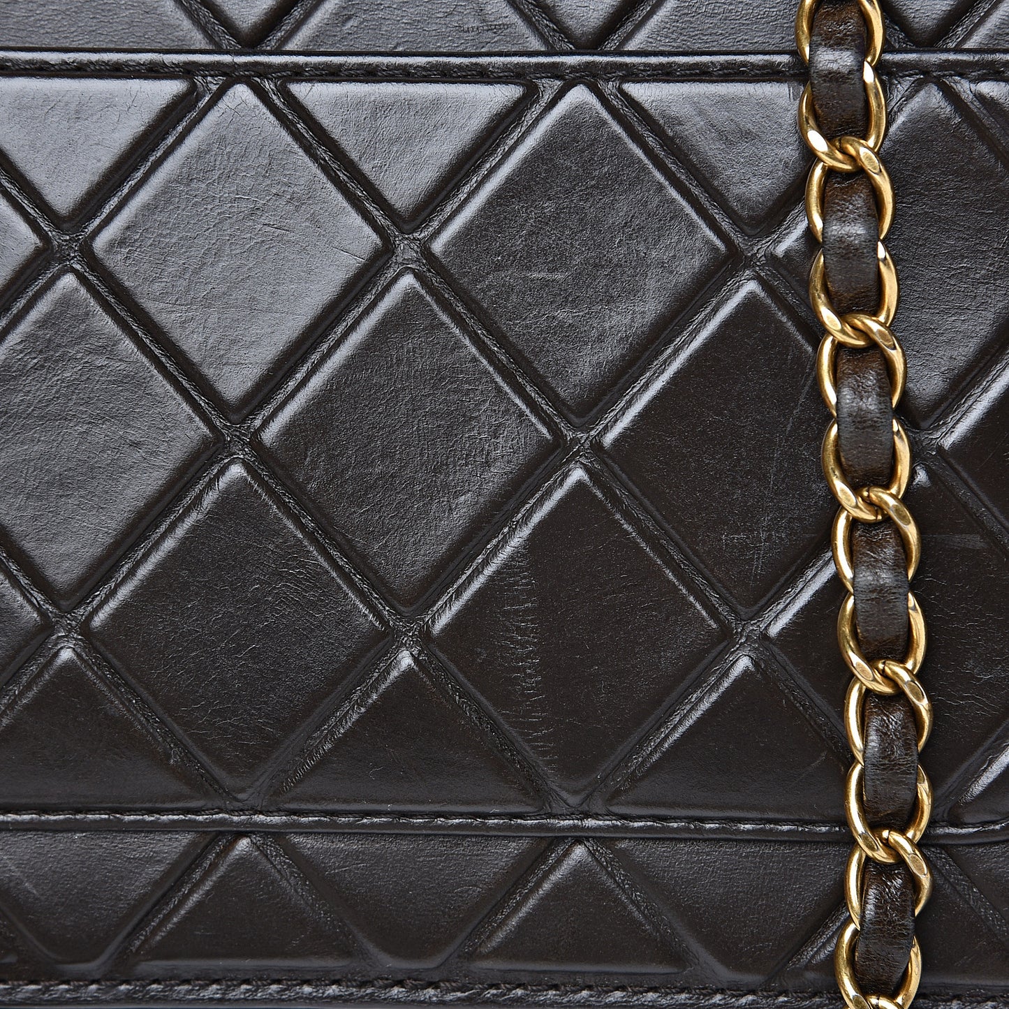 Calfskin Embossed Medium Flap Brown