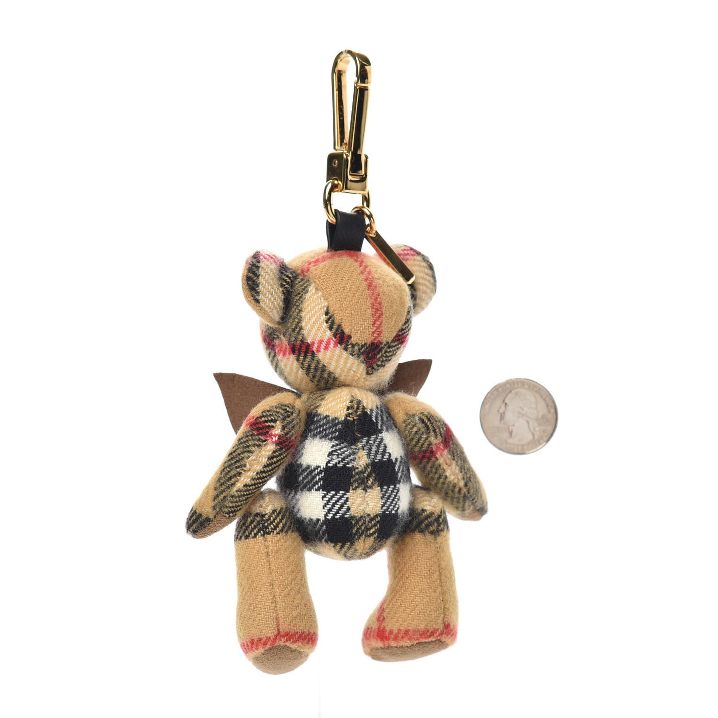 Cashmere Vintage Check Thomas Bear Bag Charm Antique Yellow