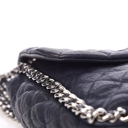 Chanel Washed Lambskin Quilted Chain Around Maxi Flap Dark Navy Blue 11 of 13