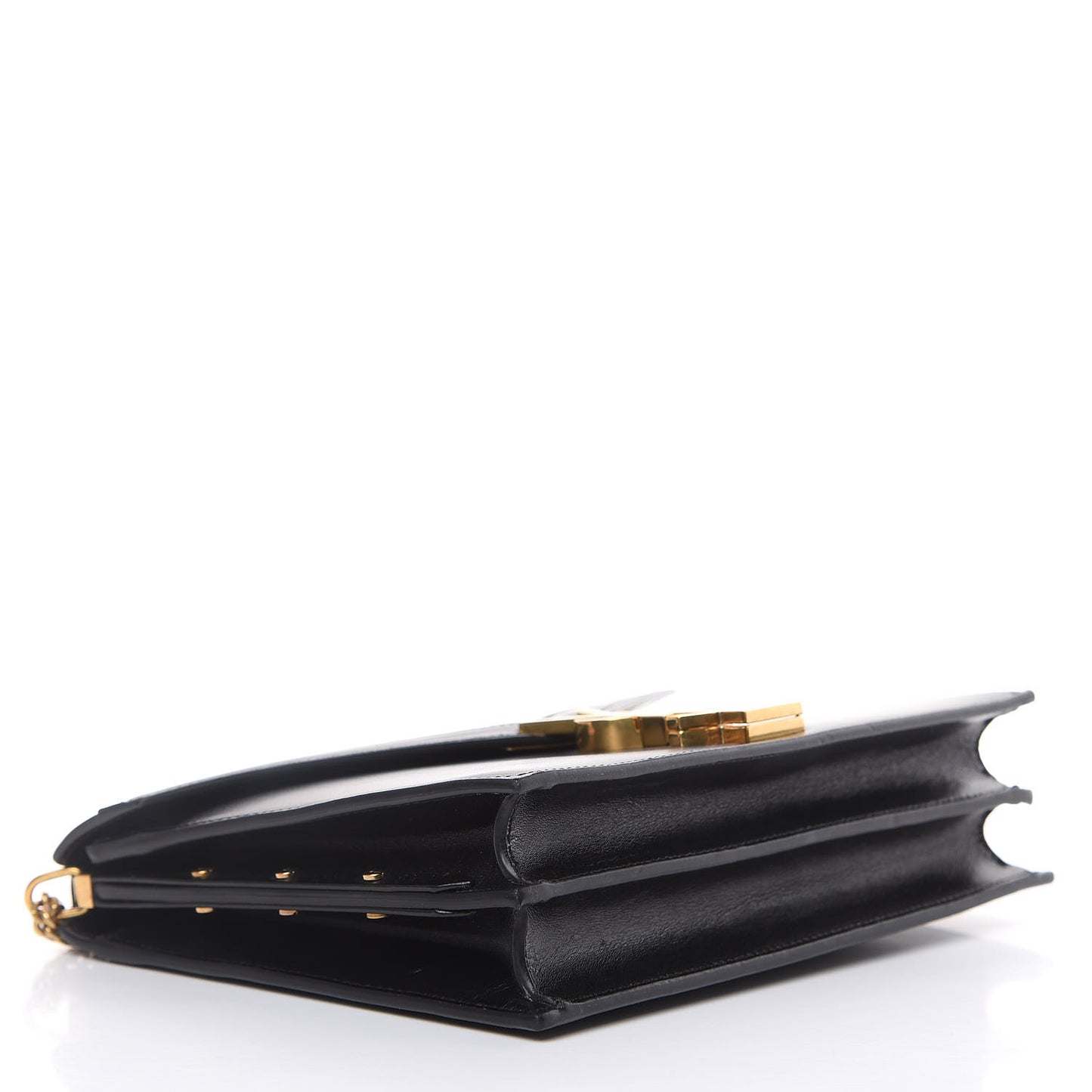 Smooth Calfskin Monogram Cassandra Clasp Bag Black
