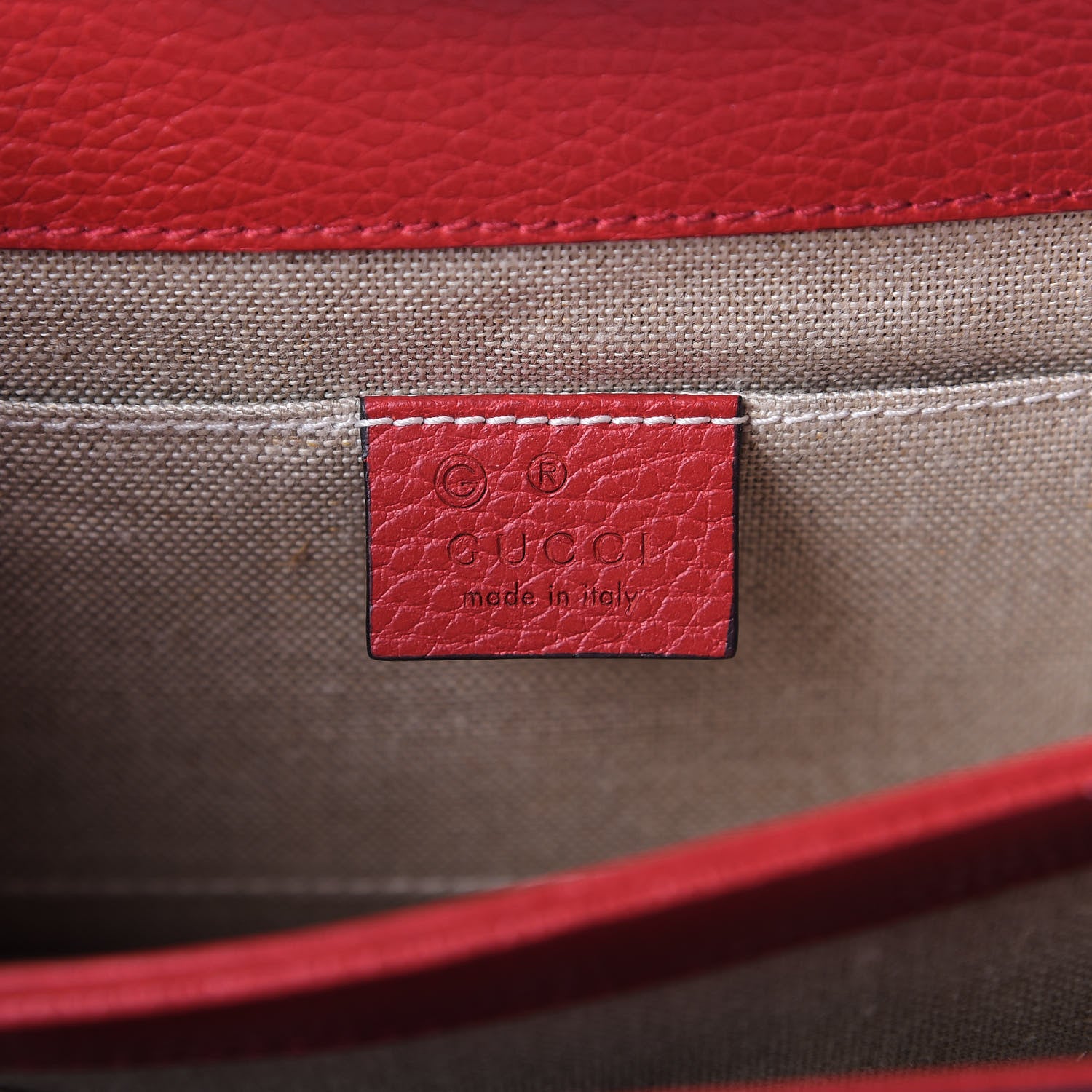 Gucci Dollar Calfskin Small Interlocking G Shoulder Bag Red 8 of 9