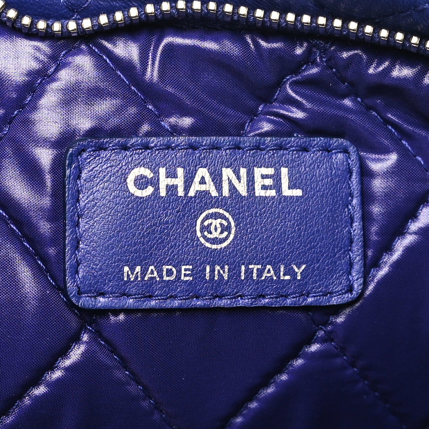 Chanel Lambskin Quilted CC Beauty Clutch Blue 6 of 10