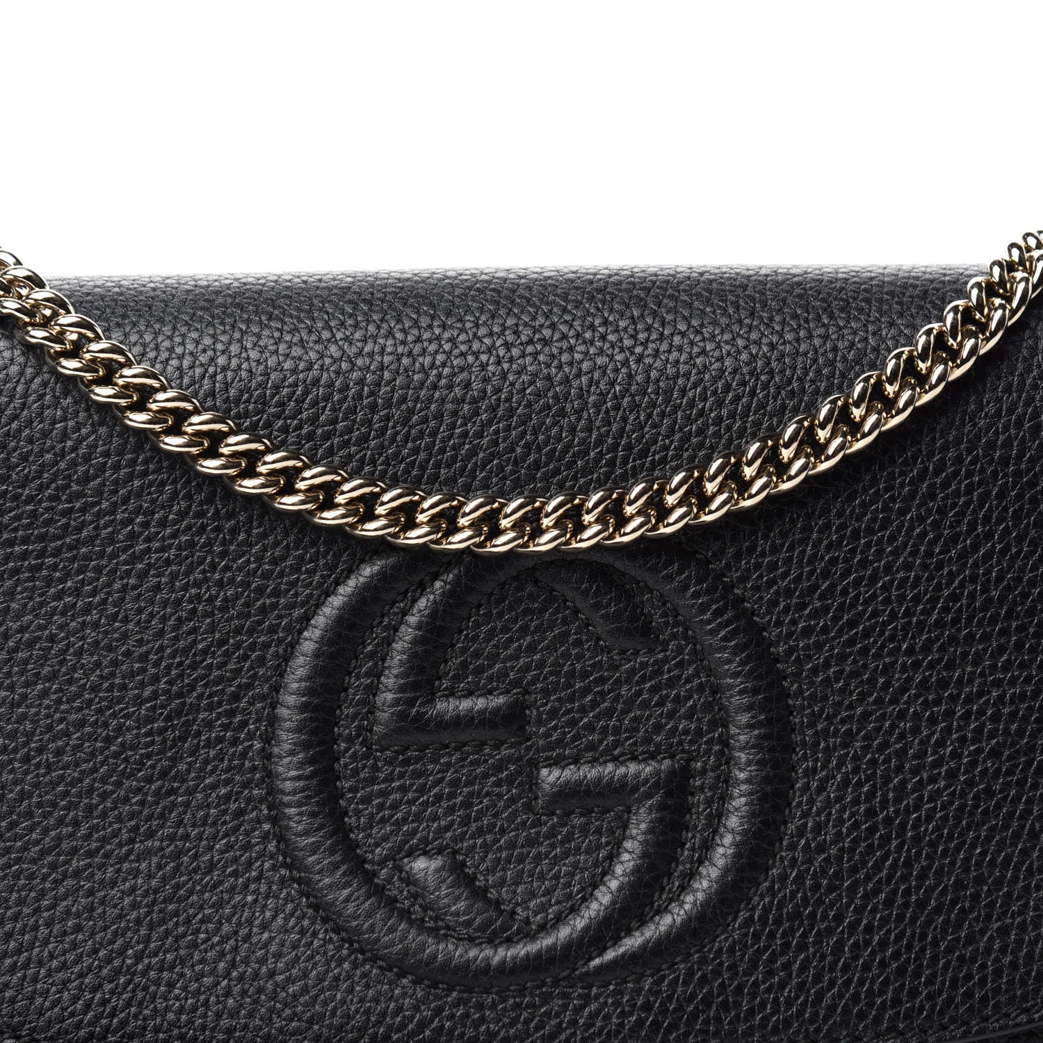Gucci Pebbled Calfskin Medium Soho Flap Crossbody Black 10 of 10
