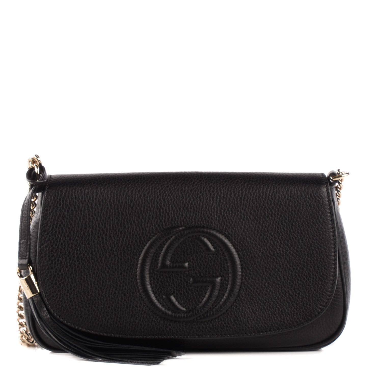 Gucci Pebbled Calfskin Medium Soho Flap Crossbody Black 1 of 7