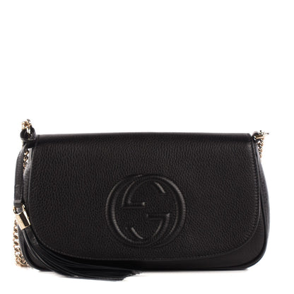 Gucci Pebbled Calfskin Medium Soho Flap Crossbody Black 1 of 7