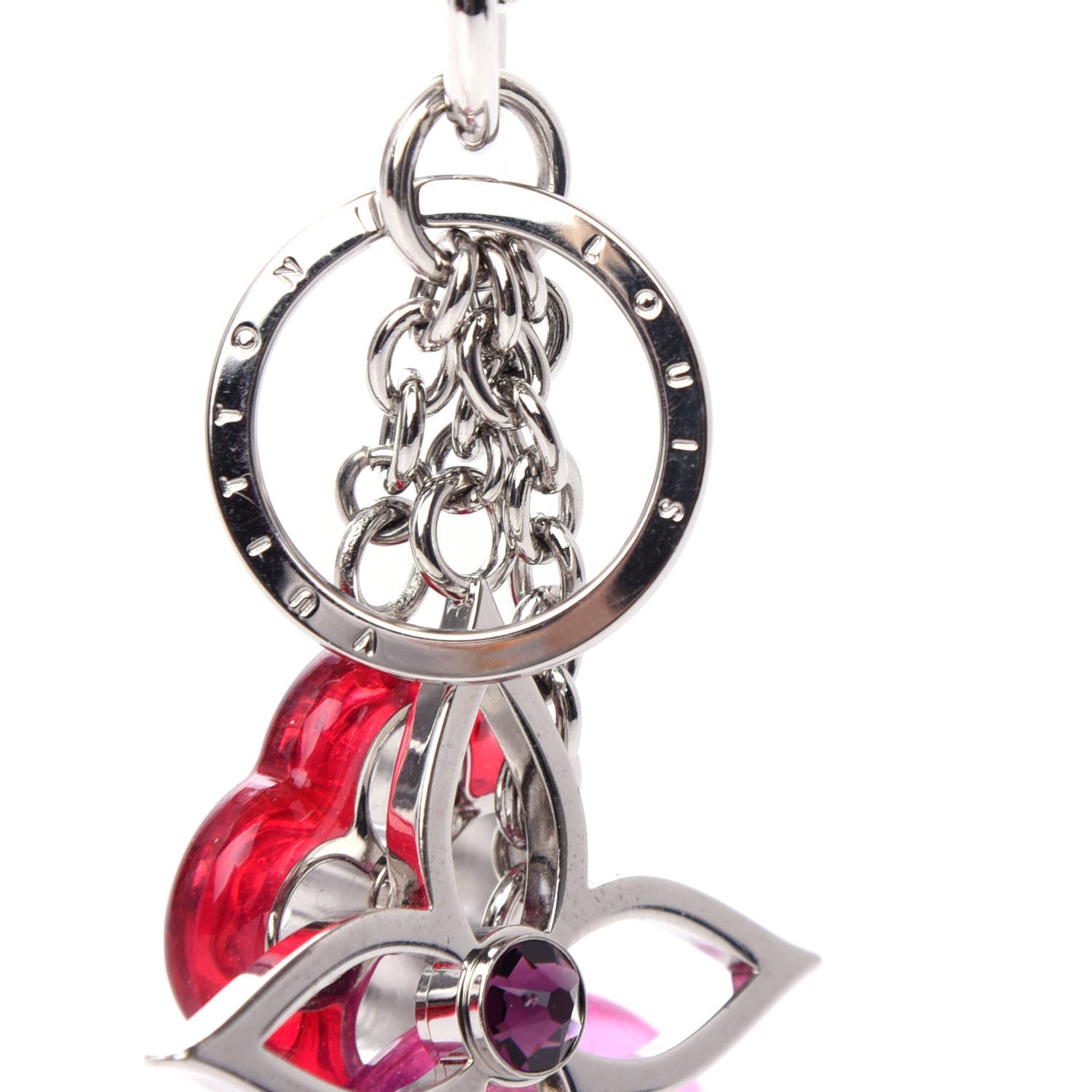 Louis Vuitton Colorline Bag Charm Key Holder Pink Glitter 3 of 5