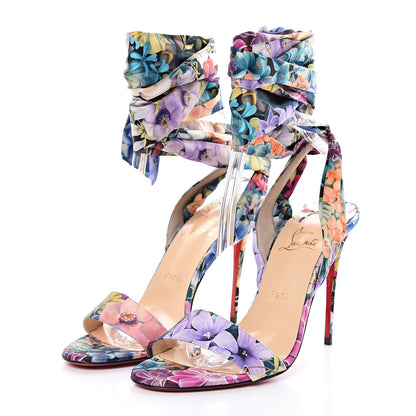 Christian Louboutin Satin Flower Power Du Desert 100 Sandal 39.5 Multicolor 3 of 9