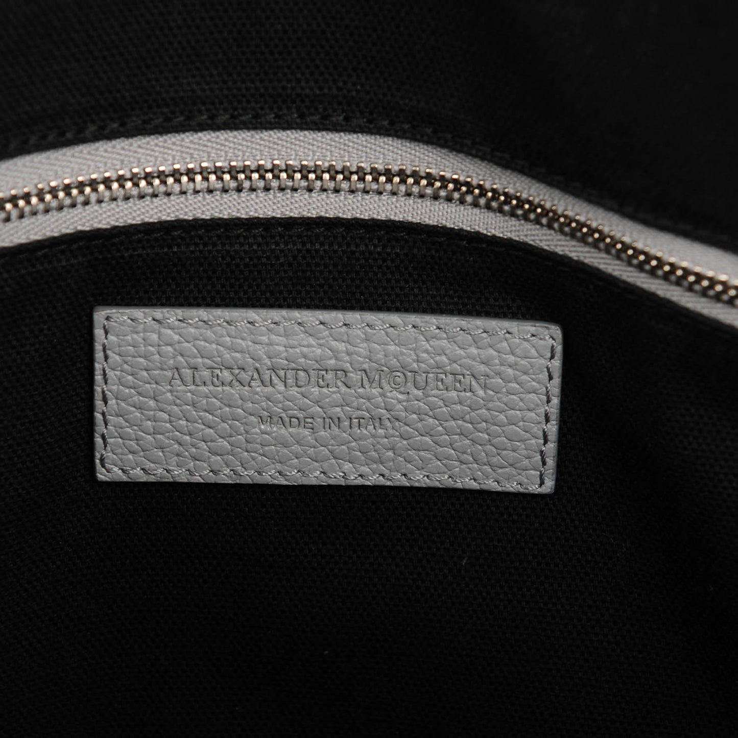 Grained Calfskin Legend Satchel Medium Grey Melange