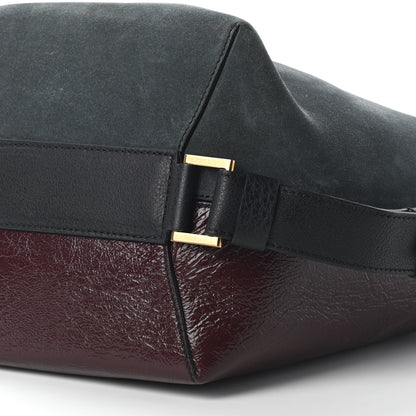Givenchy Suede Crinkled Patent Deerskin Medium GV Bucket Bag Aubergine 6 of 6