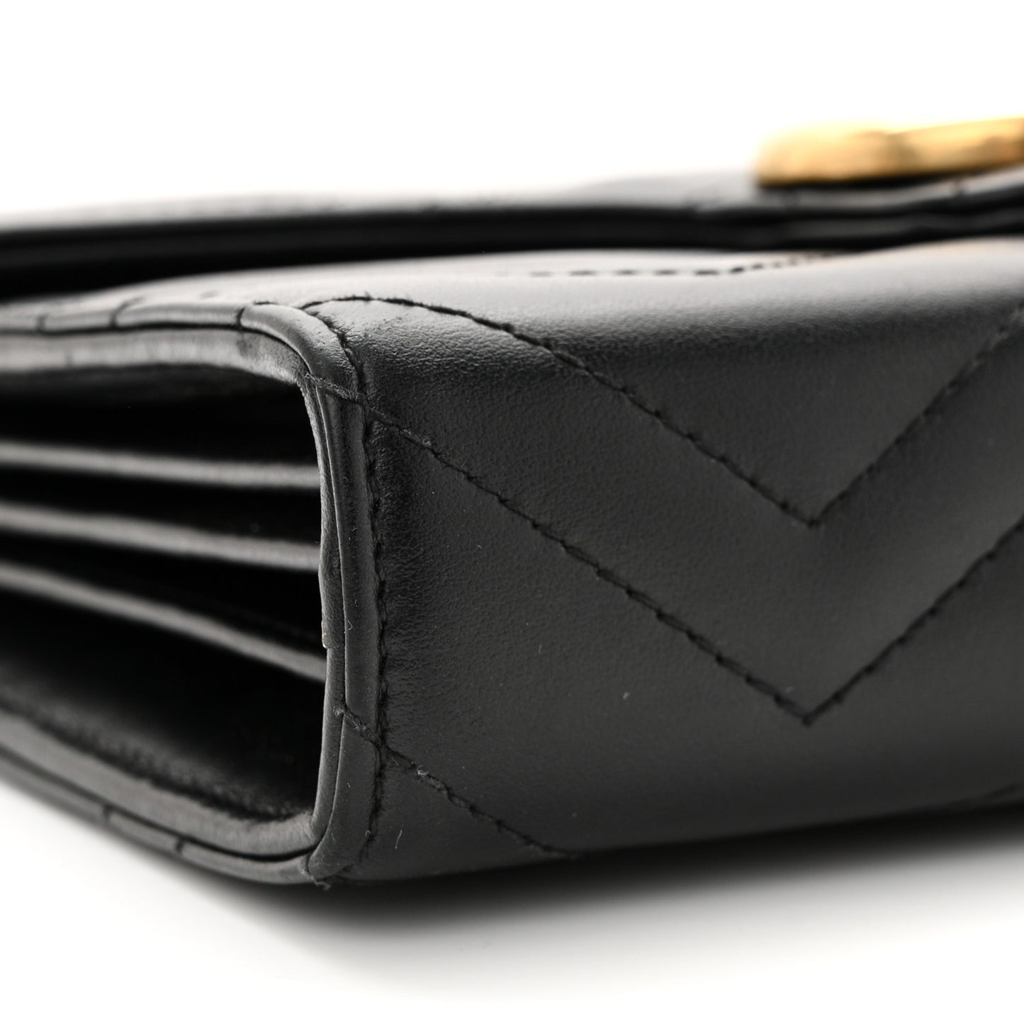 Calfskin Matelasse GG Marmont Chain Wallet Black