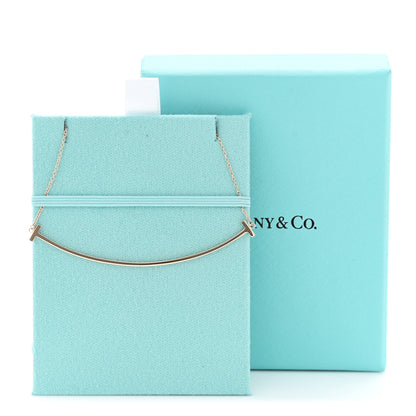 Tiffany 18K Rose Gold Large T Smile Pendant Necklace 6 of 6