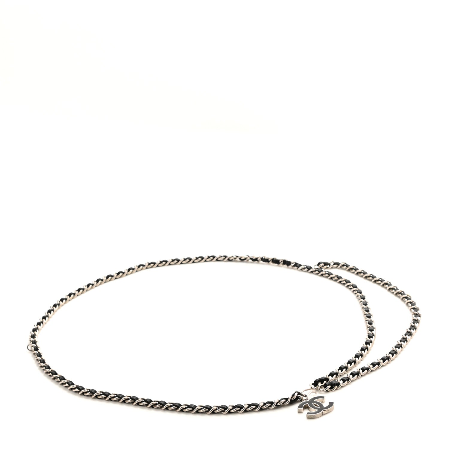 Chanel Lambskin Enamel CC Chain Belt Black Silver 1 of 4