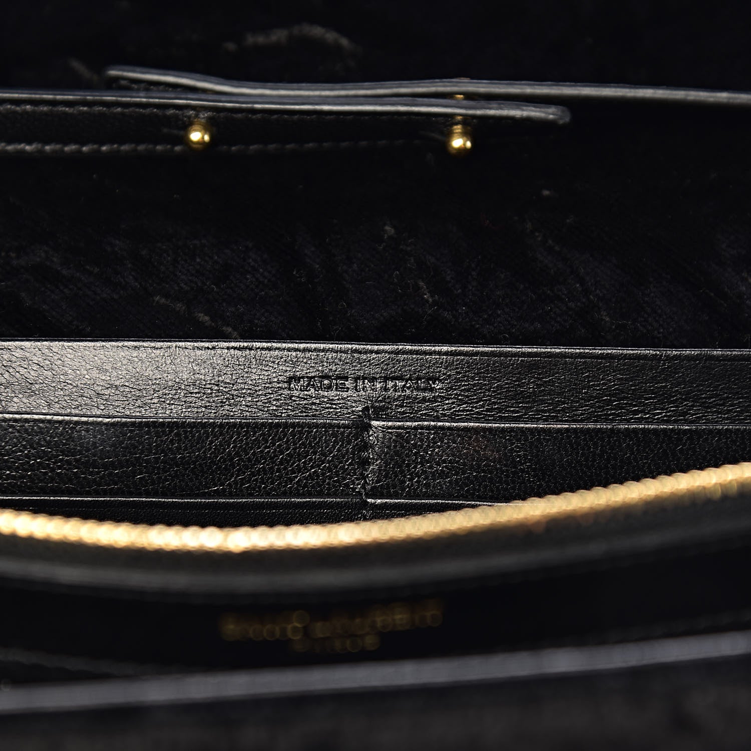 Saint Laurent Velvet Monogram Chain Wallet Black 6 of 11