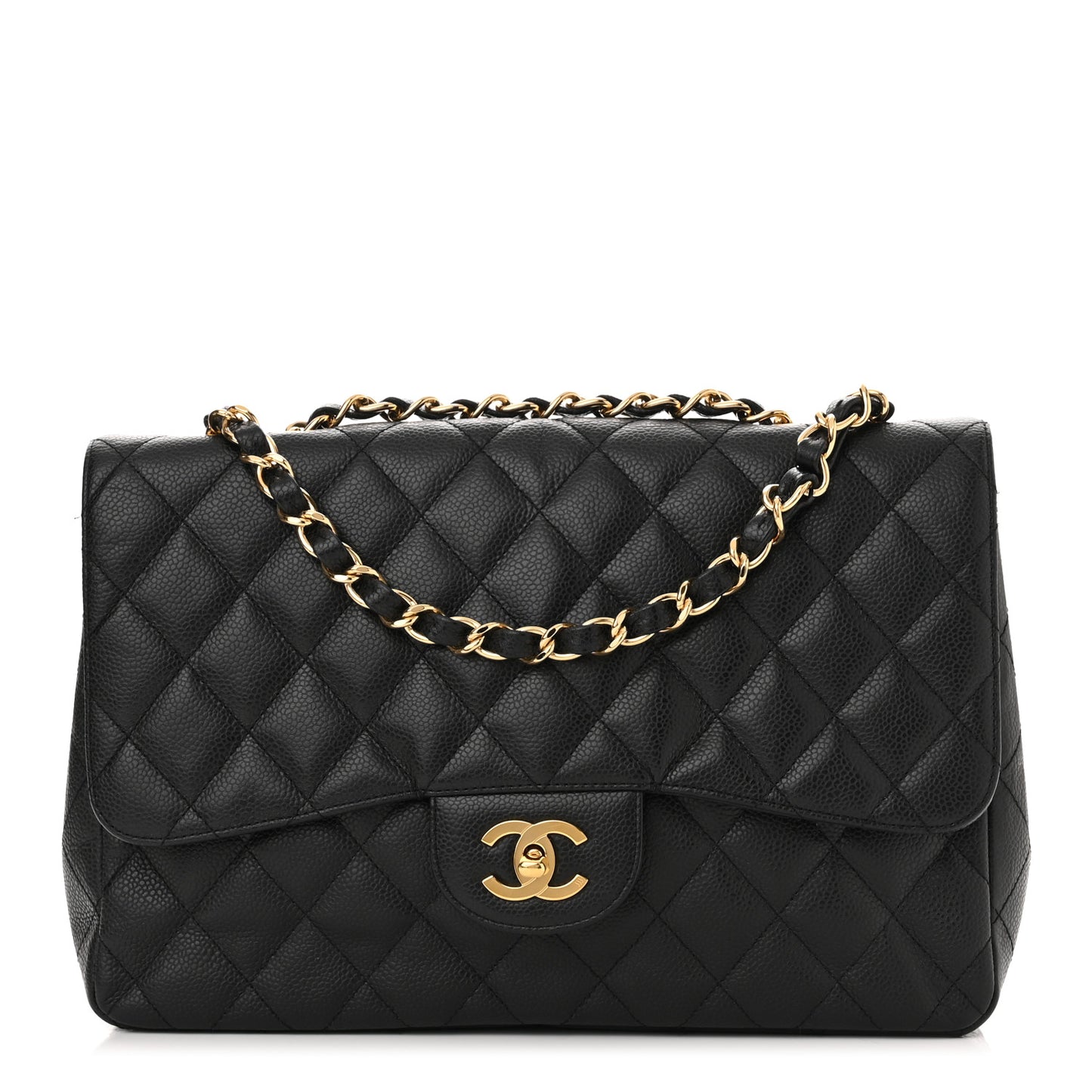 Caviar Quilted Jumbo Single Flap Black