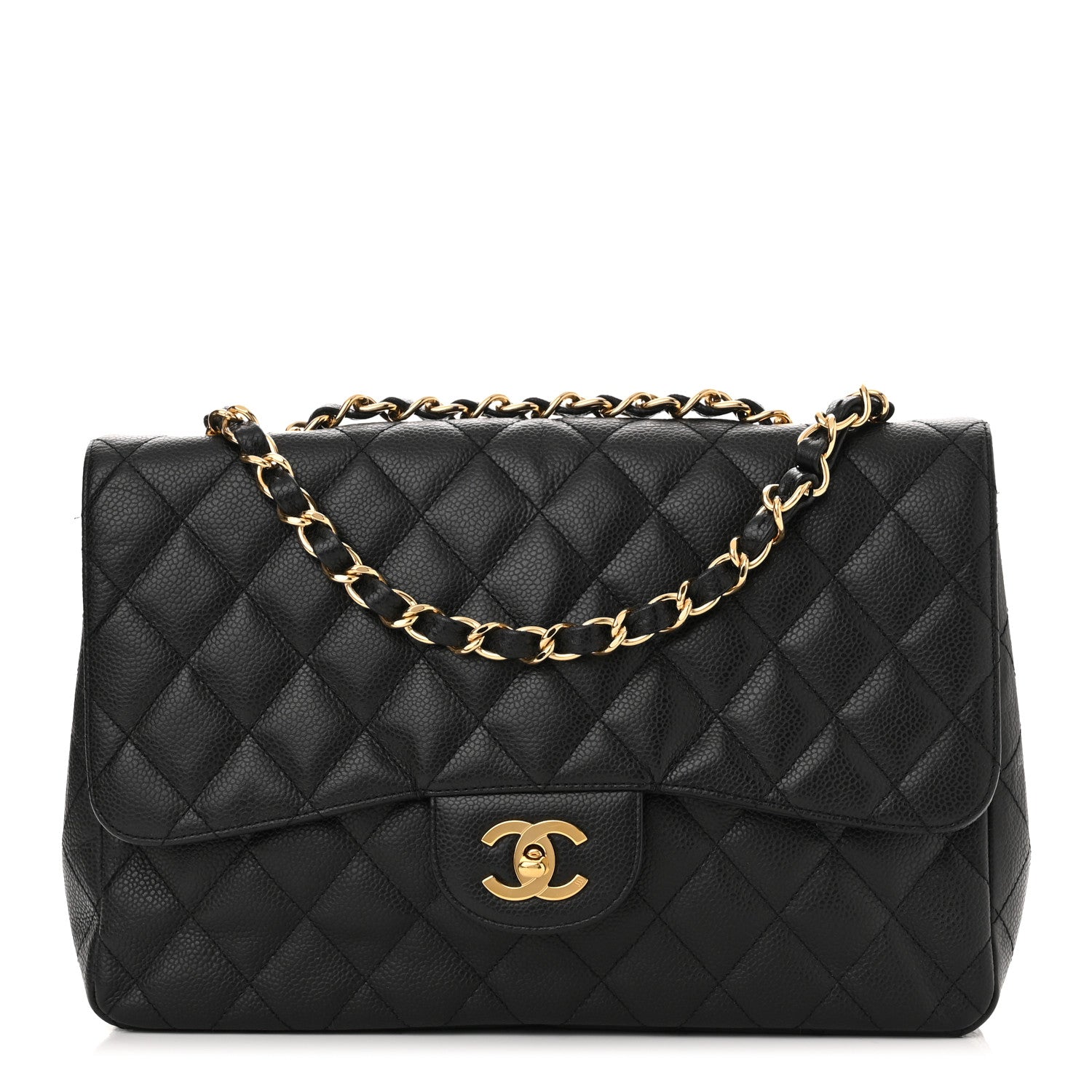 Chanel Caviar Quilted Jumbo Single Flap Black 1 of 11