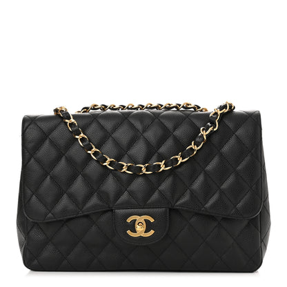 Chanel Caviar Quilted Jumbo Single Flap Black 1 of 11